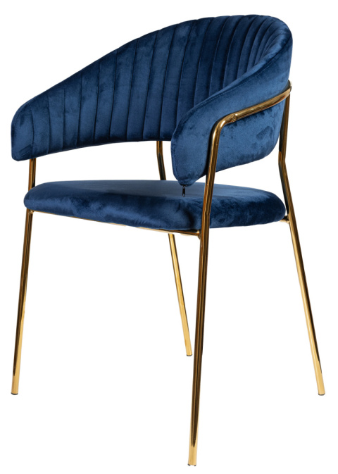 Krzesło tapicerowane Velora Niebieskie