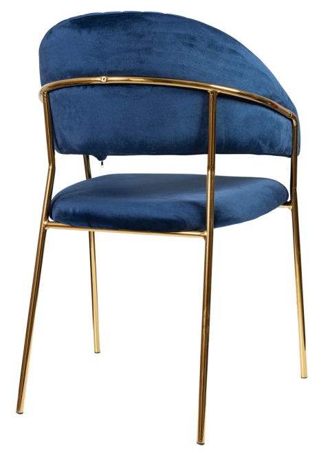 Krzesło tapicerowane Velora Niebieskie