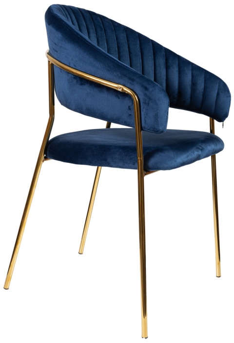 Krzesło tapicerowane Velora Niebieskie