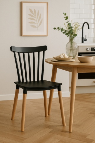 Krzesło Skandynawskie Finn Czarne