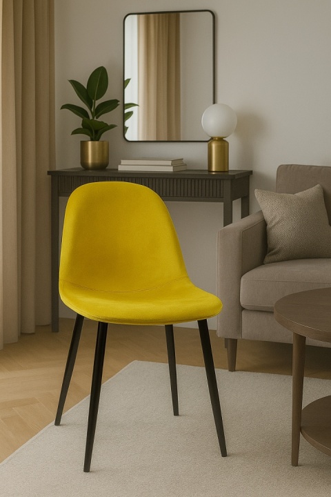 Krzesło Tapicerowane Harmony Żółte
