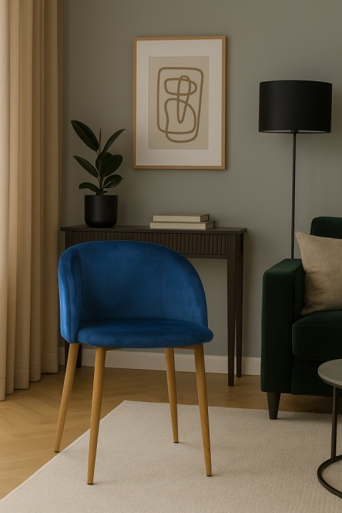 Krzesło Tapicerowane Orion Niebieskie