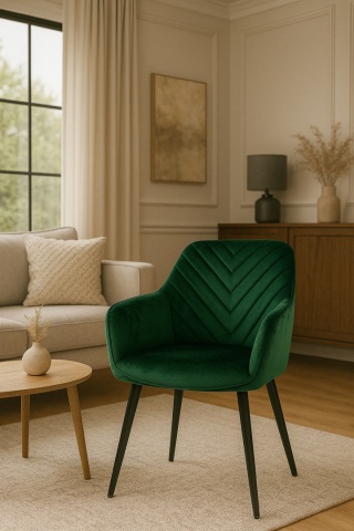 Krzesło Tapicerowane Zenith Butelkowa Zieleń