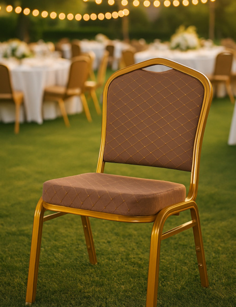 Krzesło bankietowe Aurora Brązowe
