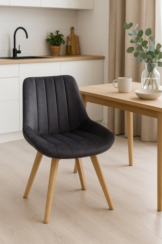Krzesło tapicerowane Eclipse Czarne