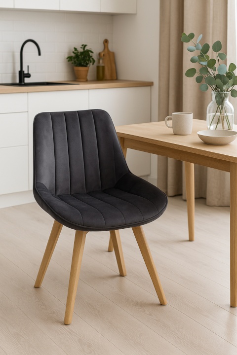 Krzesło tapicerowane Eclipse Czarne