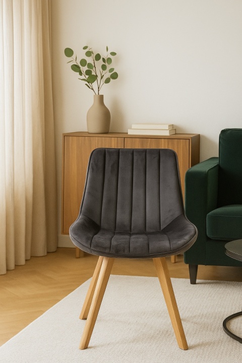 Krzesło tapicerowane Eclipse Szare