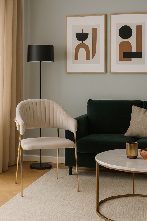 Krzesło tapicerowane Velora Szare